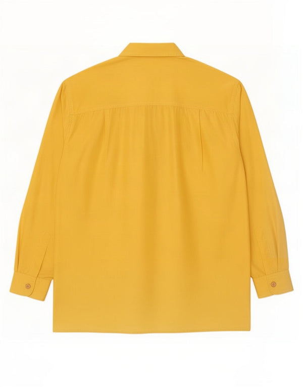 Vintage Mens Shirt Medium Yellow Silk