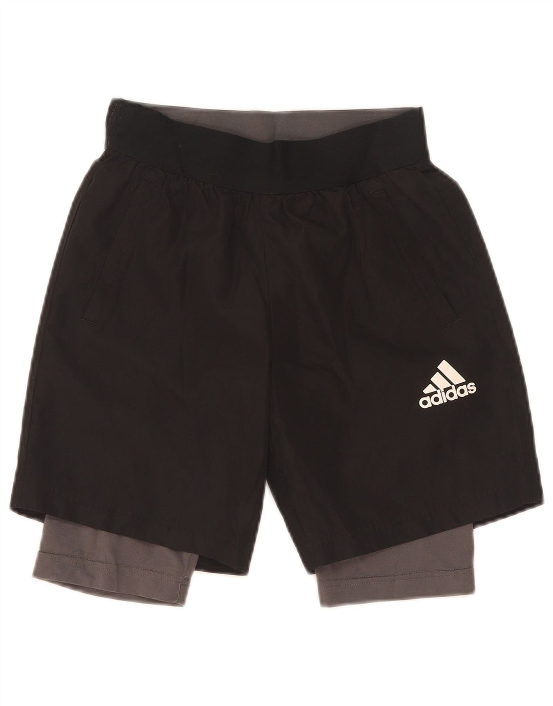 Спортивные шорты Adidas Climalite для мальчиков 9-10 лет, маленькие черные из полиэстера