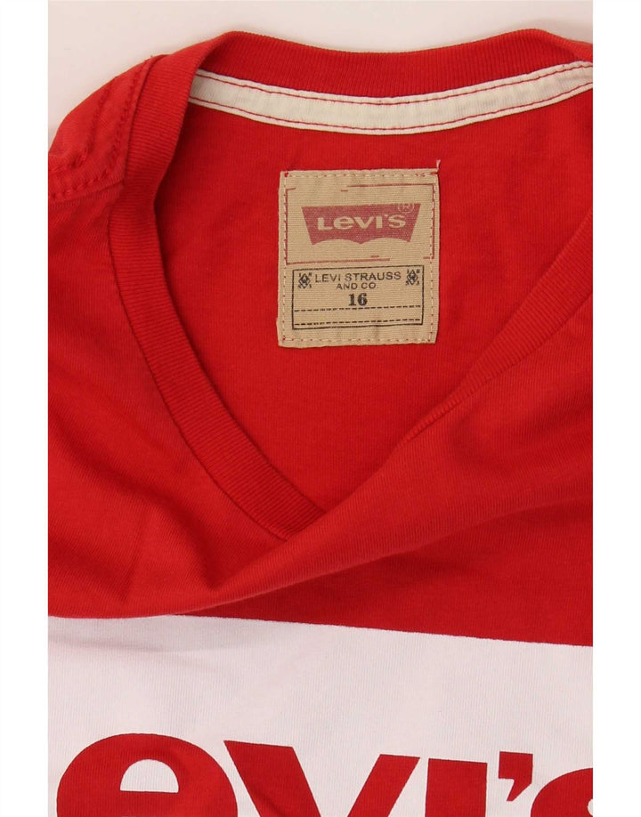 Футболка с рисунком Levi's для мальчиков 15-16 лет, красная