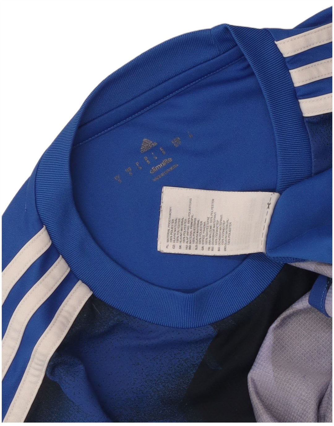 Мужская футболка Adidas Climalite с графическим рисунком, маленький синий полиэстер с геометрическим рисунком