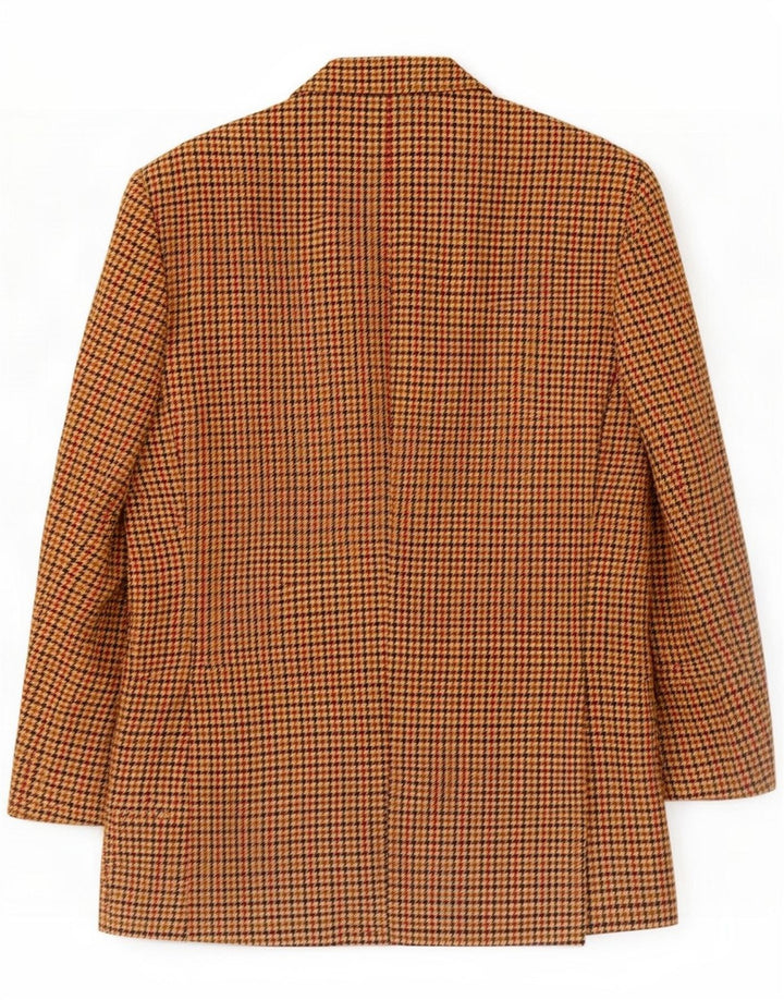 Мужской пиджак Trussardi IT 50, большой коричневый, шерсть с узором «гусиные лапки»
