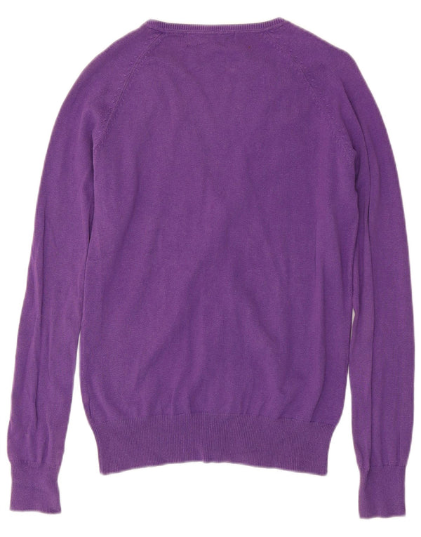 Женский кардиган Zara UK 12, хлопковый средний фиолетовый цвет