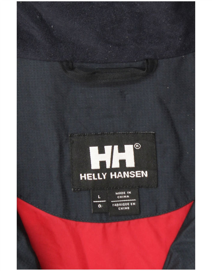 Мужская дождевая куртка Helly Hansen UK 40, большая, темно-синяя, нейлон с цветными блоками
