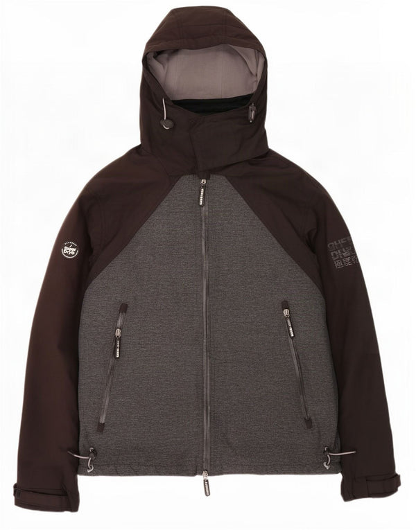 Мужская ветровка Superdry с капюшоном UK 42 XL, черная с цветными блоками