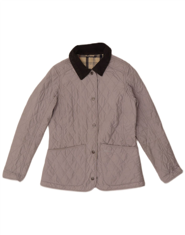 Женская стеганая куртка Barbour UK 8, маленькая серая, полиэстер с цветными блоками