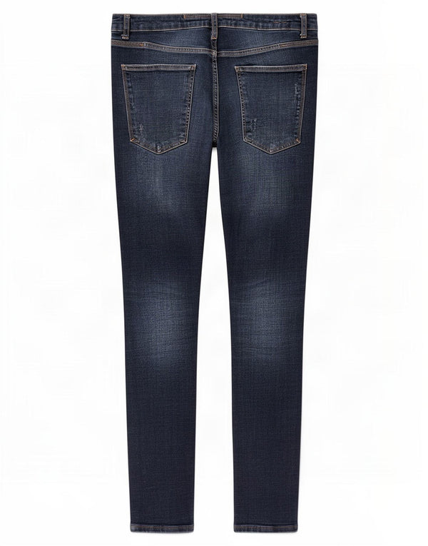 Мужские потертые джинсы скинни Zara EU 46 XL W36 L30, синий хлопок