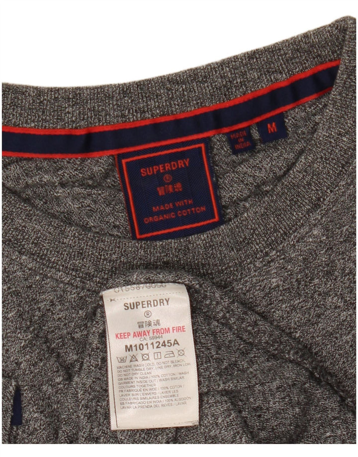 Мужская футболка Superdry Top из хлопка среднего серого цвета с крапинками