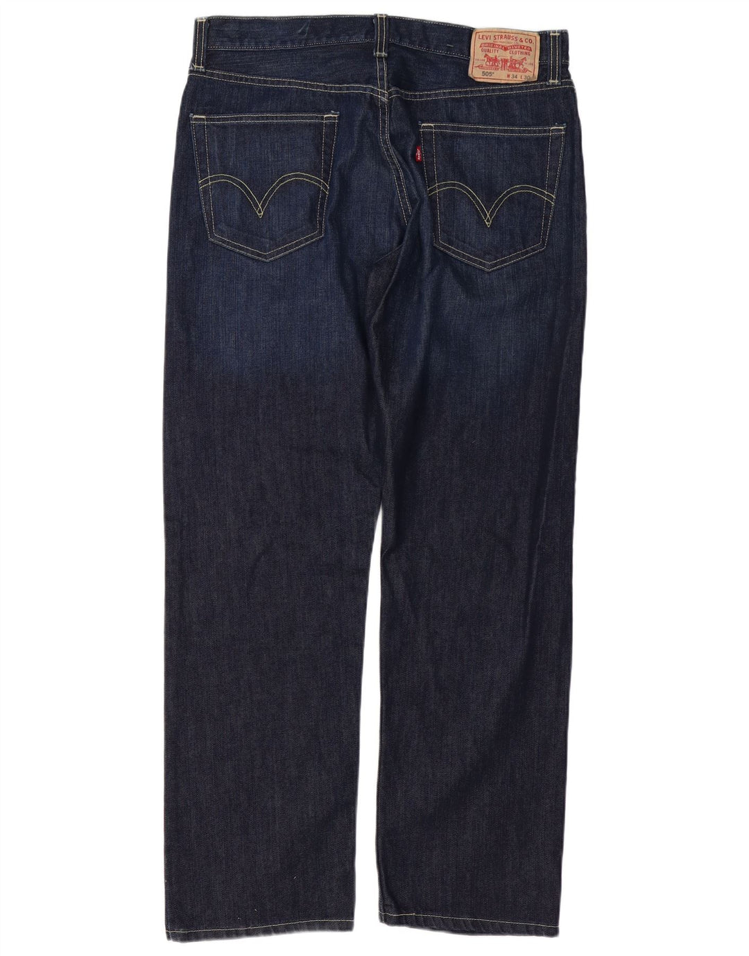 Мужские прямые джинсы Levi's 505 стандартного кроя W34 L30 темно-синие, хлопок