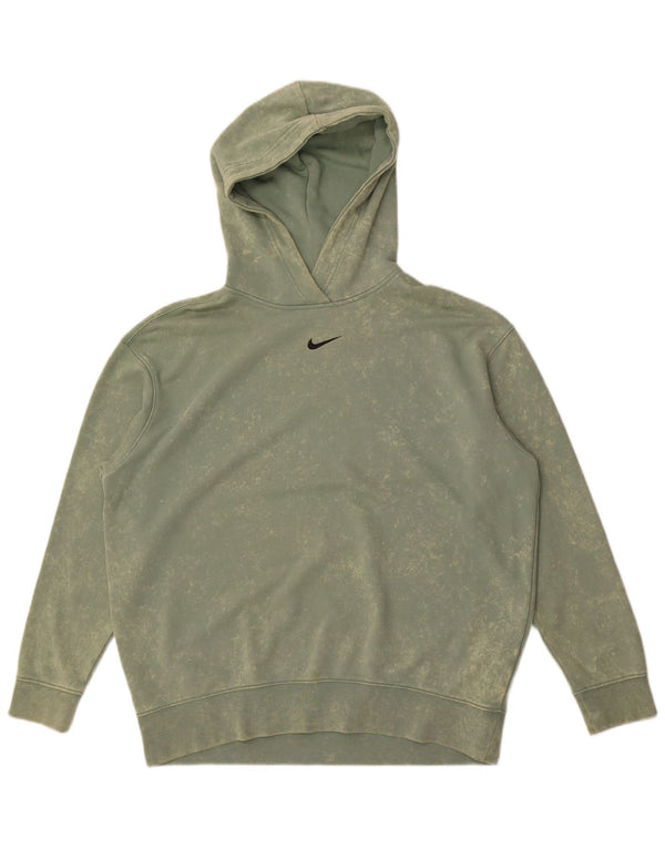 Мужской джемпер свободного покроя с капюшоном Nike, хлопковый цвет тай-дай, средний зеленый цвет