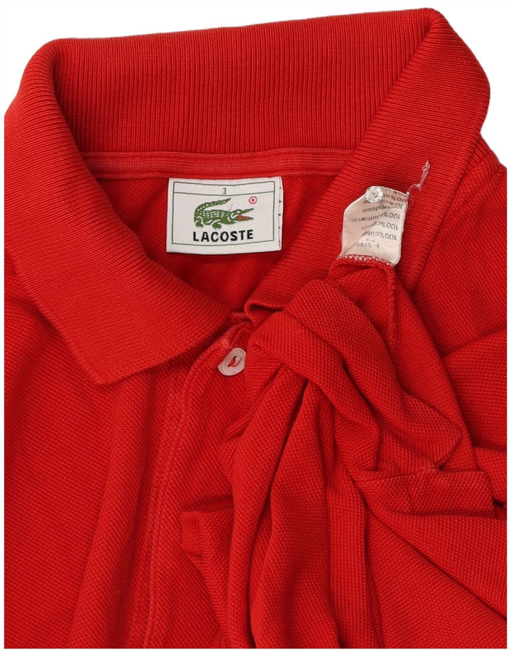 Мужская рубашка-поло Lacoste, размер 3, маленькая, красный хлопок
