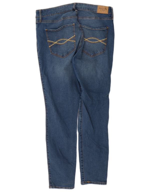 Женские потертые джинсы скинни Abercrombie & Fitch США 8, средние W29 L26, синие