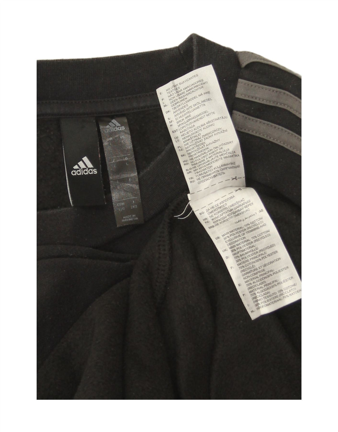 Мужской свитер Adidas, большой черный хлопковый джемпер