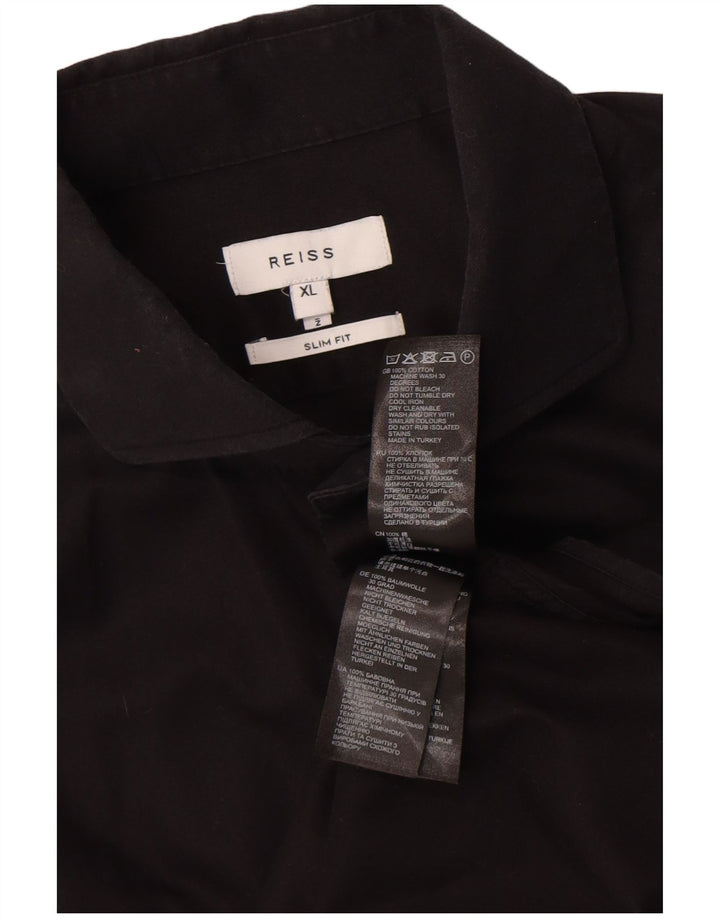 Женская рубашка приталенного кроя Reiss XL, черный хлопок
