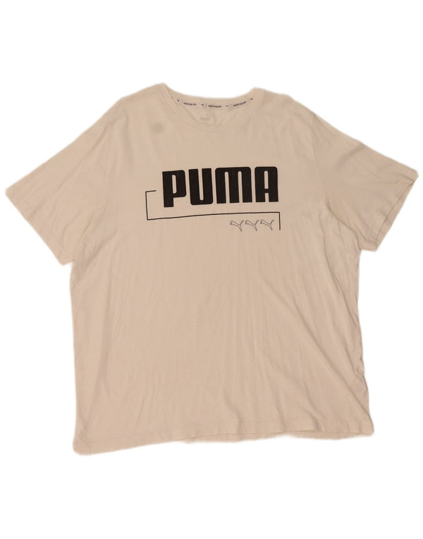 Мужская футболка с рисунком Puma 2XL, белый хлопок