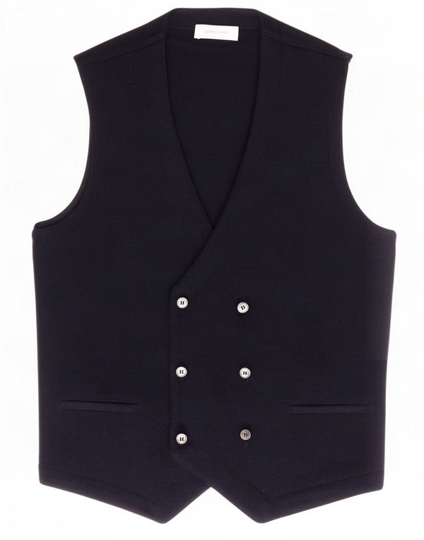 Мужской вязаный двубортный жилет Gran Sasso IT 50 Medium Navy Blue