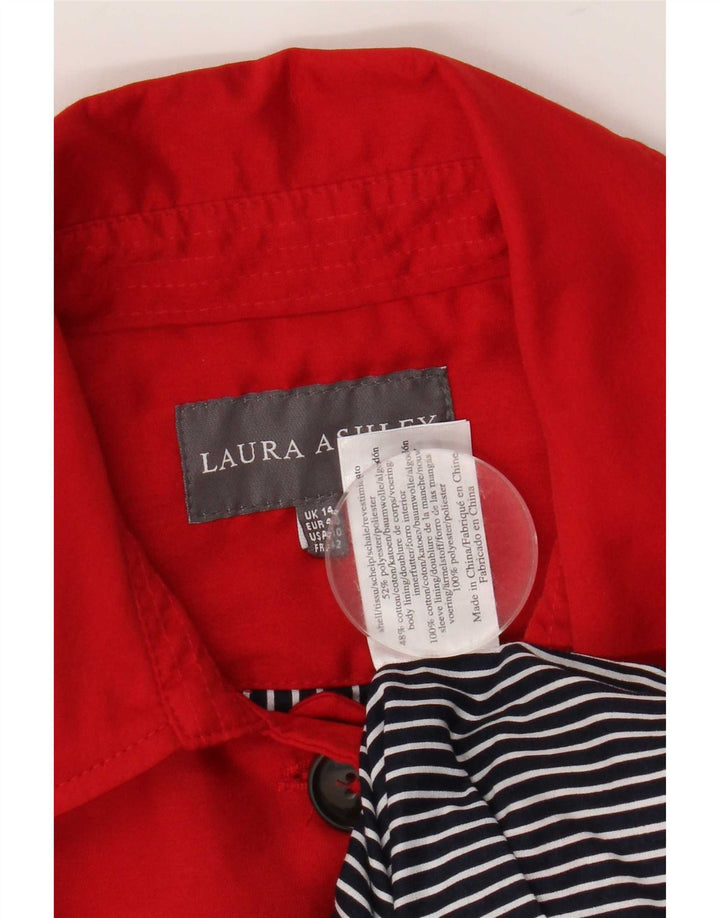 Женский тренч Laura Ashley UK 14, средний красный полиэстер
