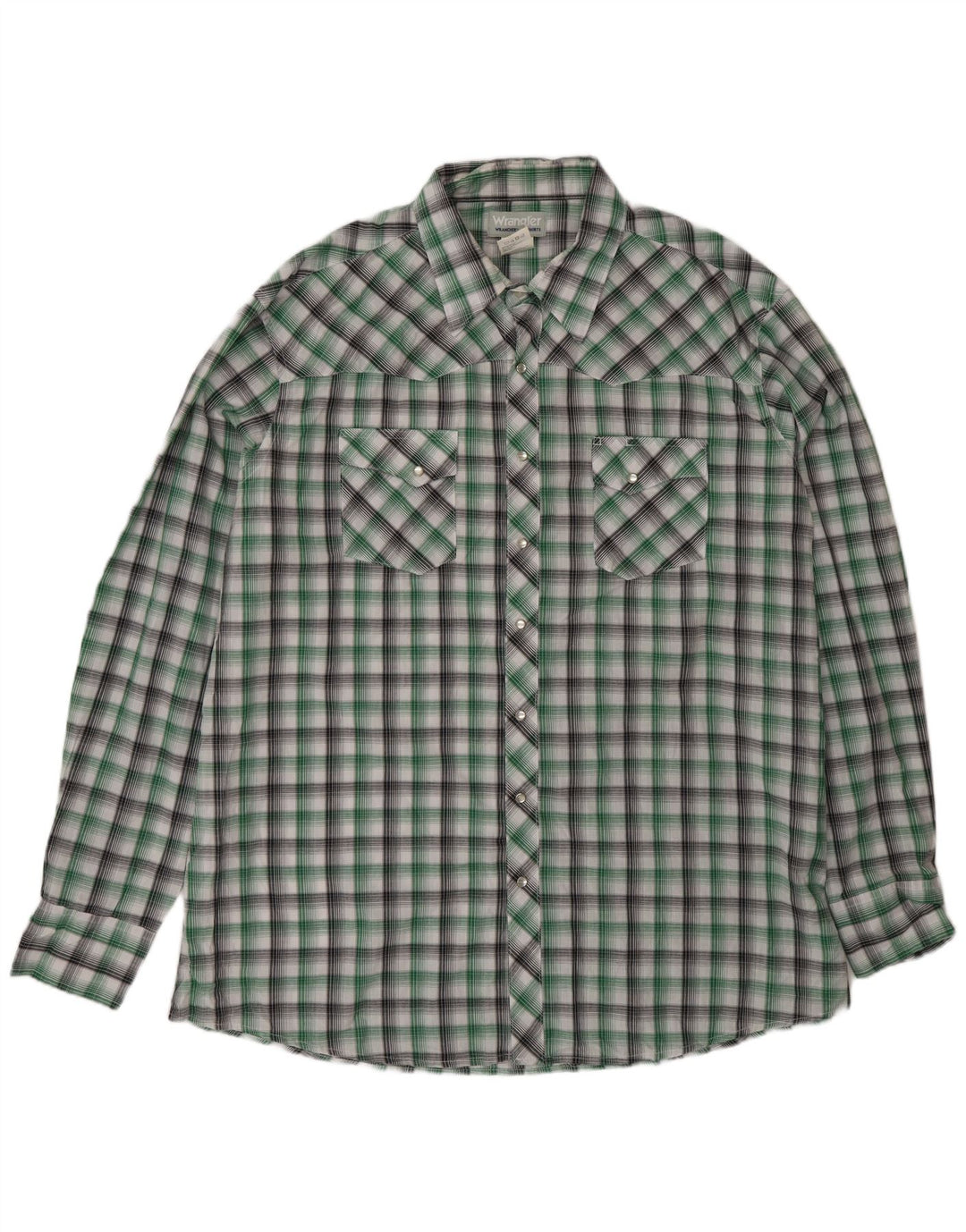 Мужская высокая рубашка Wrangler 2XL, зеленая клетка, хлопок