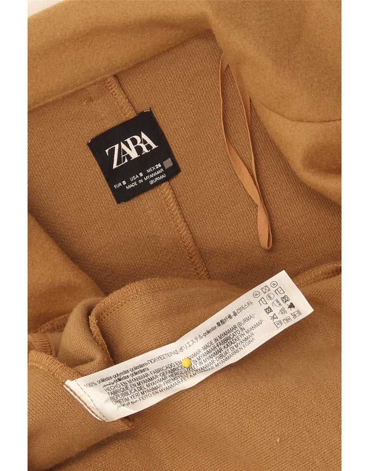Женское открытое пальто Zara UK 10, маленький размер, бежевый полиэстер