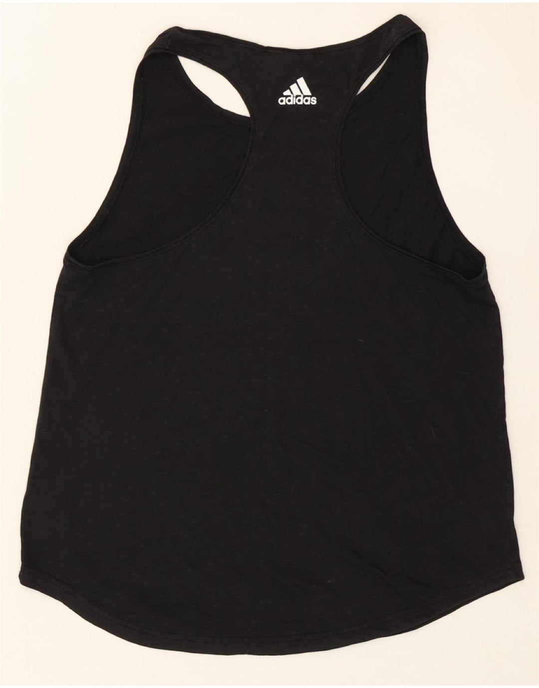 ADIDAS Womens Graphic Vest Top UK 12 Medium Black Vintage Adidas and Second-Hand Adidas from Messina Hembry 