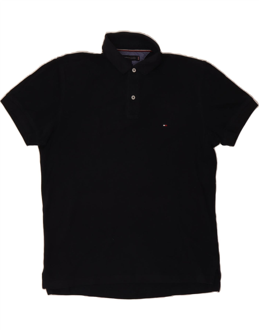 TOMMY HILFIGER Mens Regular Fit Polo Shirt Medium Navy Blue Cotton Vintage Tommy Hilfiger and Second-Hand Tommy Hilfiger from Messina Hembry 