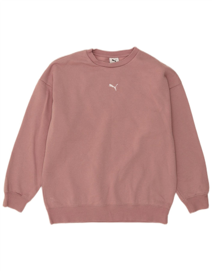 Женский свитер оверсайз Puma UK 10, маленький розовый хлопковый джемпер