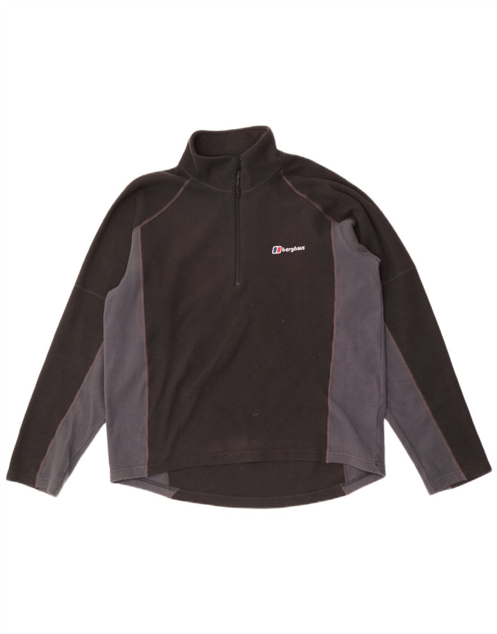 BERGHAUS Мужской флисовый джемпер с воротником на молнии, средний серый, полиэстер с цветными блоками
