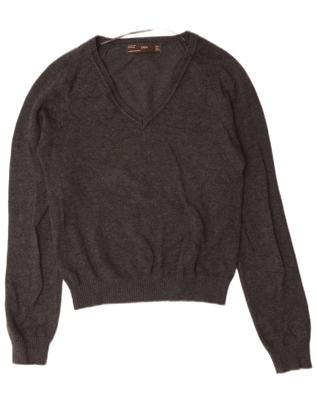 Джемпер Zara для мальчиков с v-образным вырезом, 7-8 лет, маленький серый хлопковый свитер