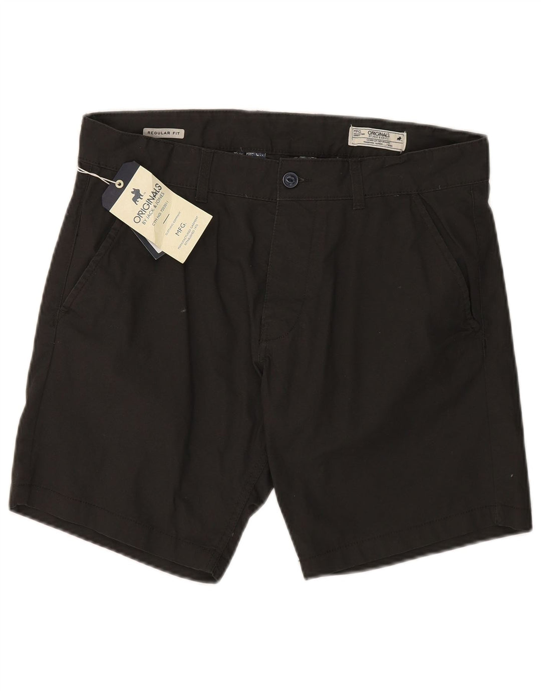 Мужские шорты чинос JACK & JONES стандартного кроя W36, большие черные, хлопковые