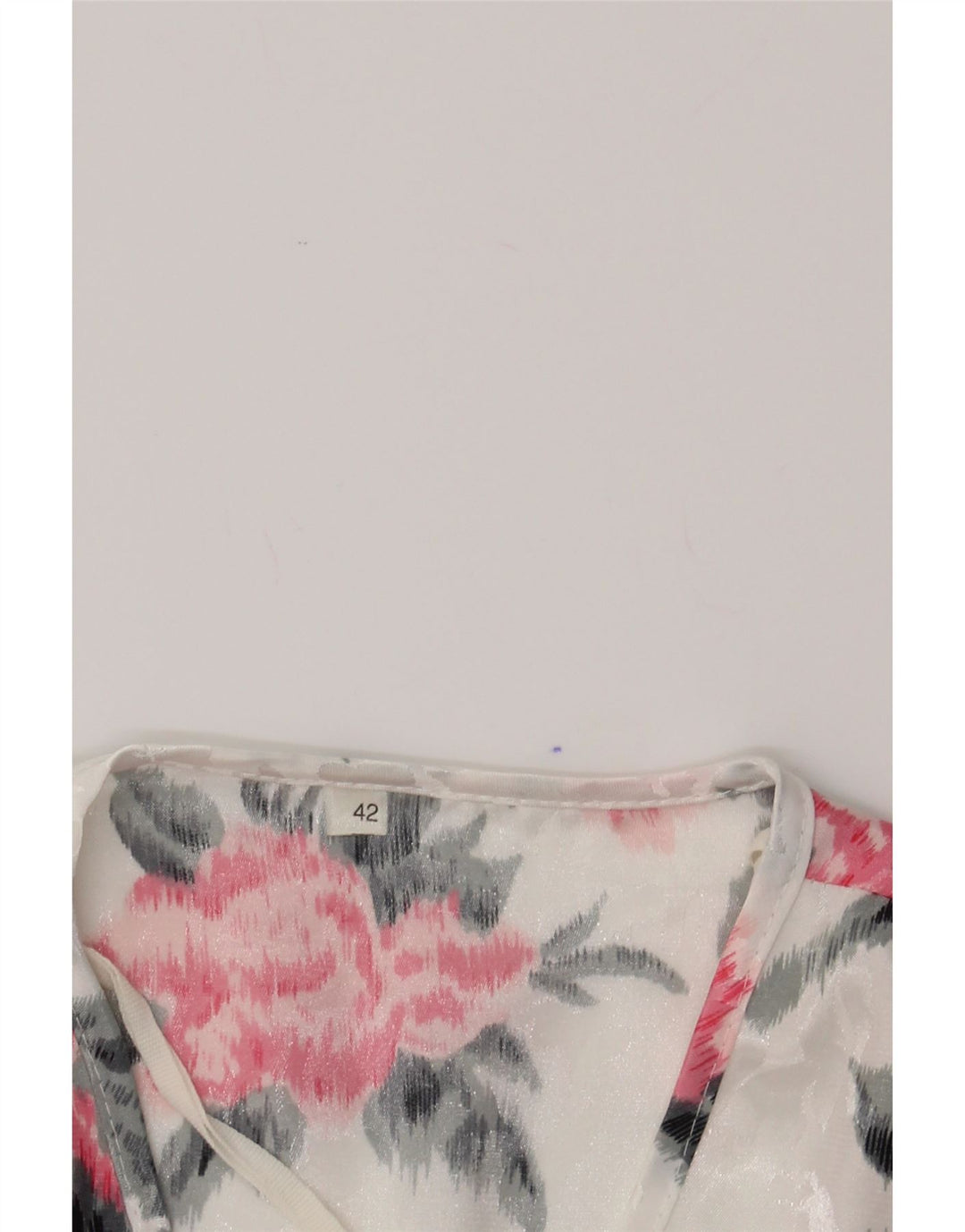 VINTAGE Womens Blouse Top IT 42 Medium White Floral Vintage Vintage and Second-Hand Vintage from Messina Hembry 