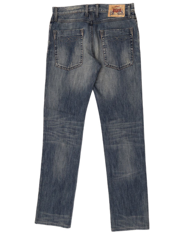 Мужские потертые узкие джинсы Sisley W31 L33, синие, хлопок