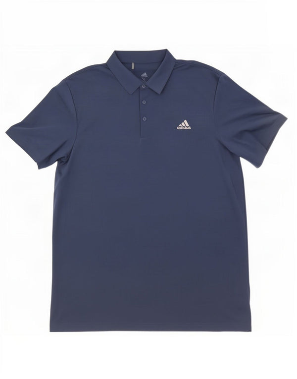 Мужская рубашка-поло Adidas XL темно-синяя из полиэстера