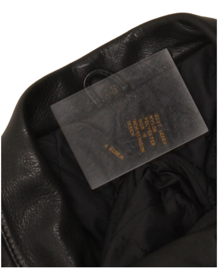 ВИНТАЖНАЯ женская кожаная косуха UK 18 XL, черная кожа