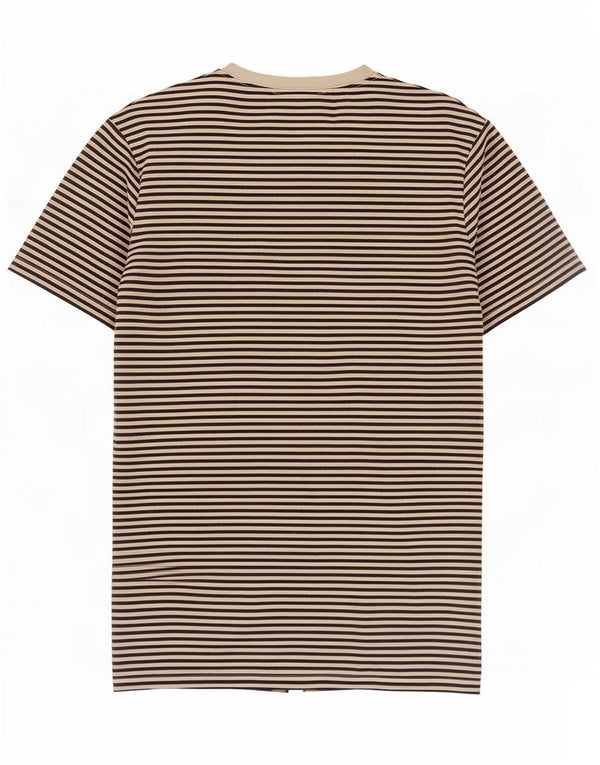 Fred Perry Mens T-Shirt Top Small White Pinstripe Cotton