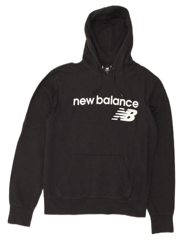 NEW BALANCE Mens Graphic Hoodie Jumper Small Black Cotton