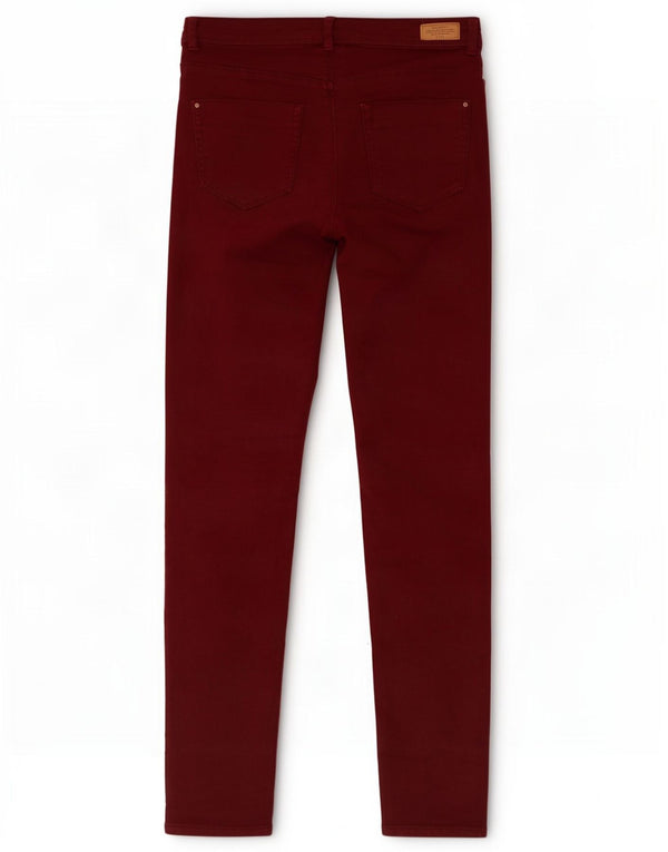 Женские джинсы скинни Zara Trafaluc EU 38, маленькие W28 L30, бордовые, хлопок