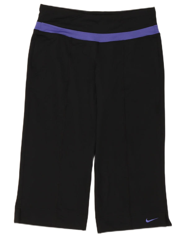 Женские леггинсы-капри Nike Dri Fit UK 6 XS, черные, полиэстер с цветными блоками