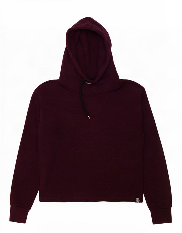 Женский джемпер с капюшоном Superdry UK 16, большой бордовый хлопок