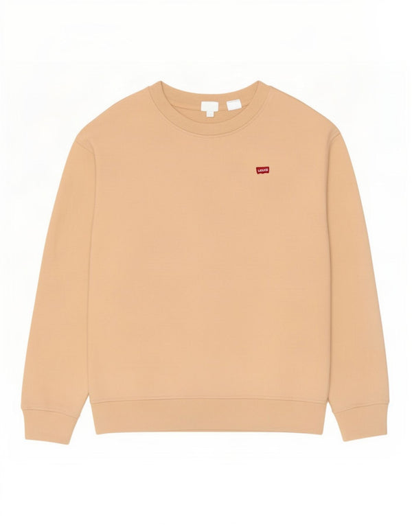 Женский джемпер-толстовка оверсайз Levi's, размер UK 10, маленький, бежевый, хлопок