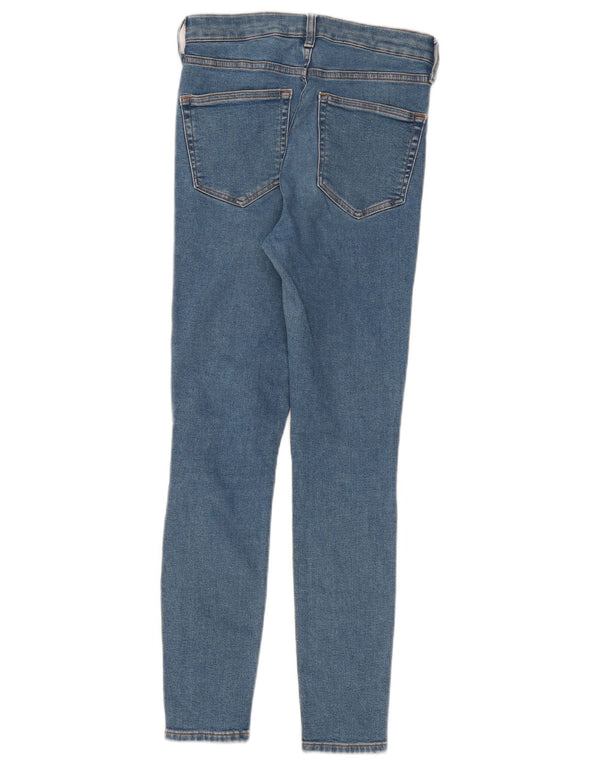 Topshop Womens Jamie Distressed Skinny Jeans W28 L29 Blue Cotton