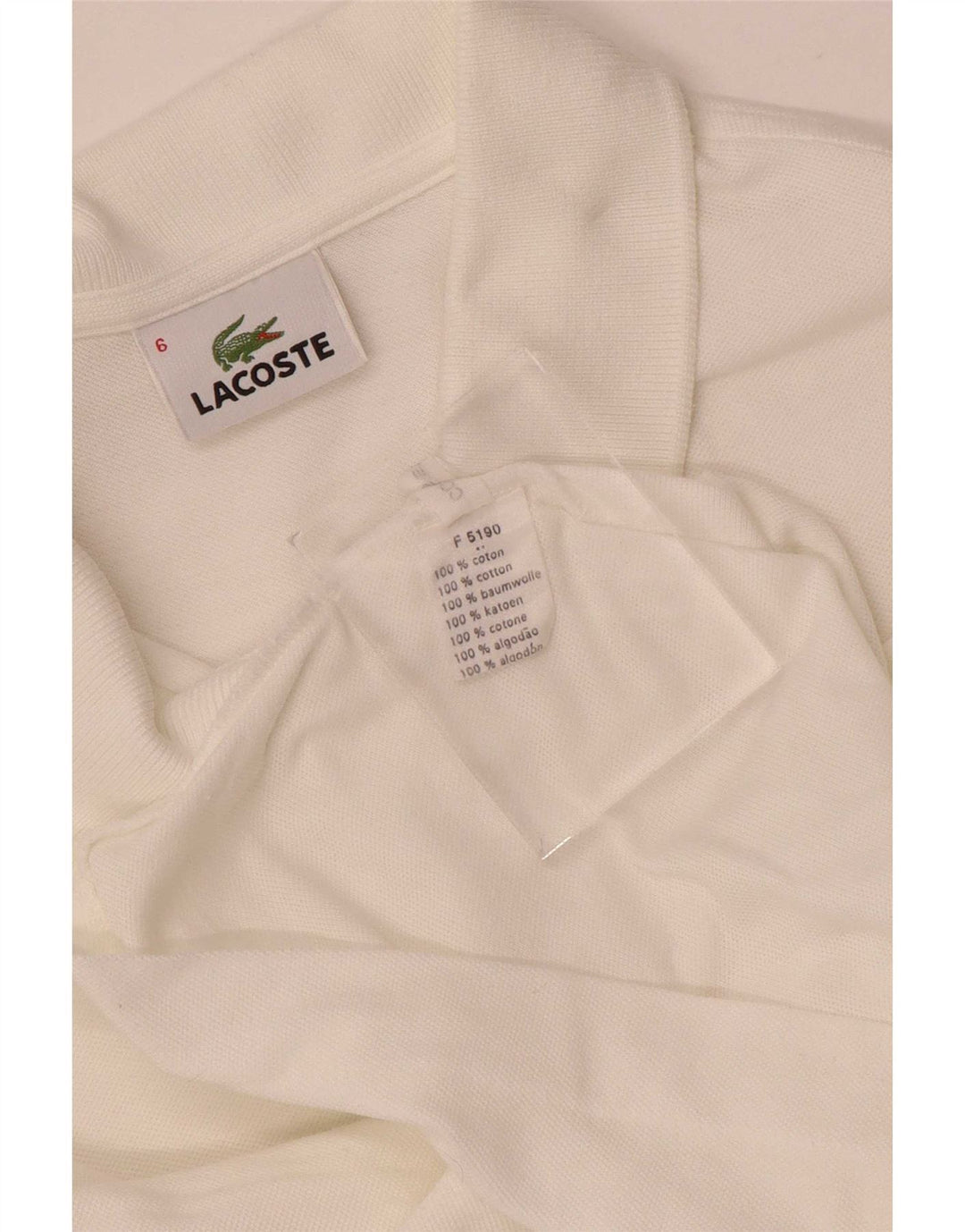Мужская рубашка-поло Lacoste, размер 6 XL, белый хлопок