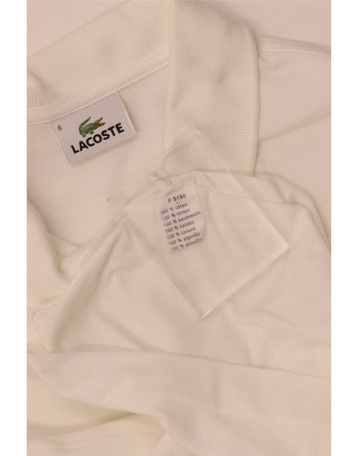 Мужская рубашка-поло Lacoste, размер 6 XL, белый хлопок