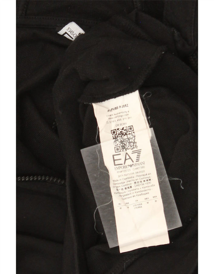 EMPORIO ARMANI Женский свитер с капюшоном на молнии UK 14 Средний Черный Хлопок