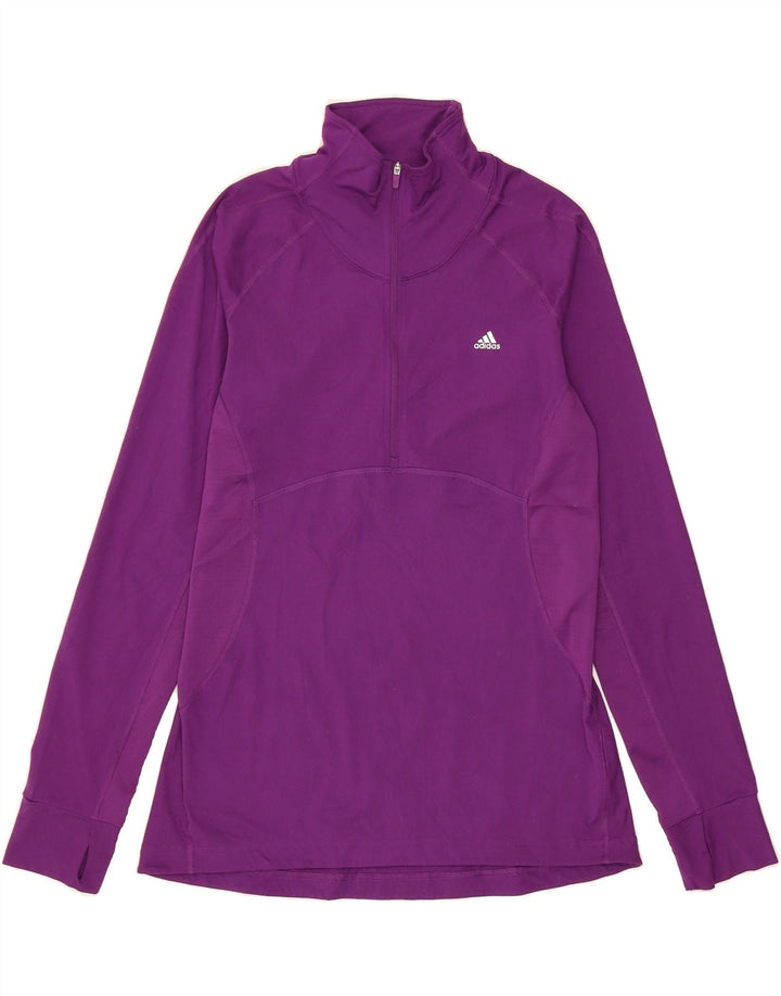 ADIDAS Womens Climalite Pullover Tracksuit Top UK 16/18 Large Purple Vintage Adidas and Second-Hand Adidas from Messina Hembry 