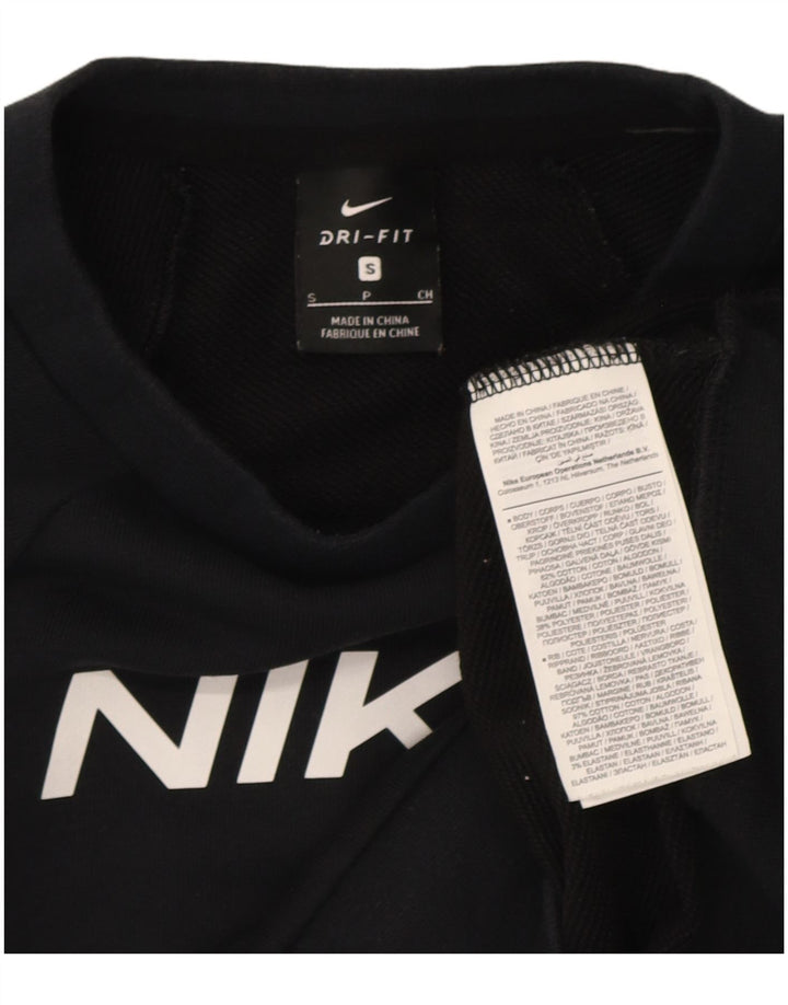 Женский укороченный свитшот большого размера с графикой Nike UK 10, маленький черный