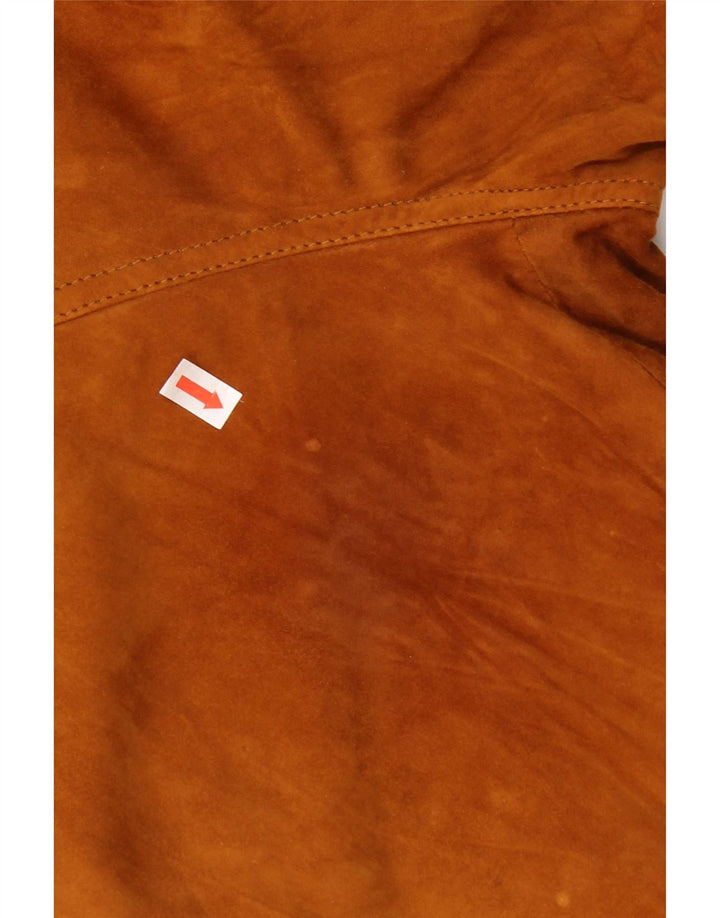 Винтажный мужской замшевый бомбер IT 52 XL Коричневый кожаный