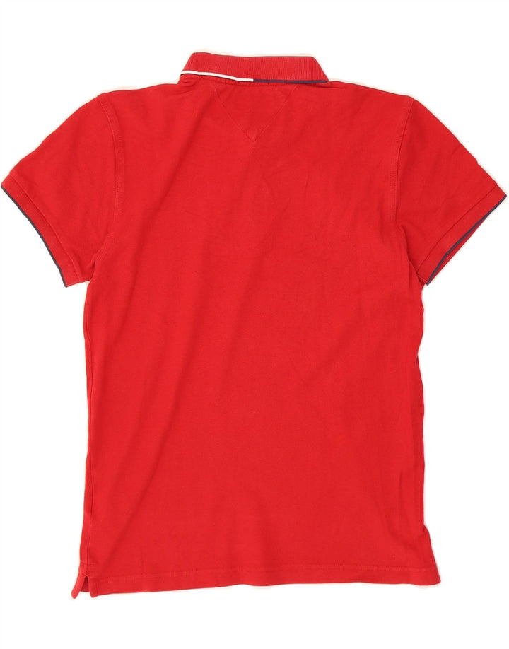 TOMMY HILFIGER Boys Polo Shirt 15-16 Years Medium Red Cotton Vintage Tommy Hilfiger and Second-Hand Tommy Hilfiger from Messina Hembry 