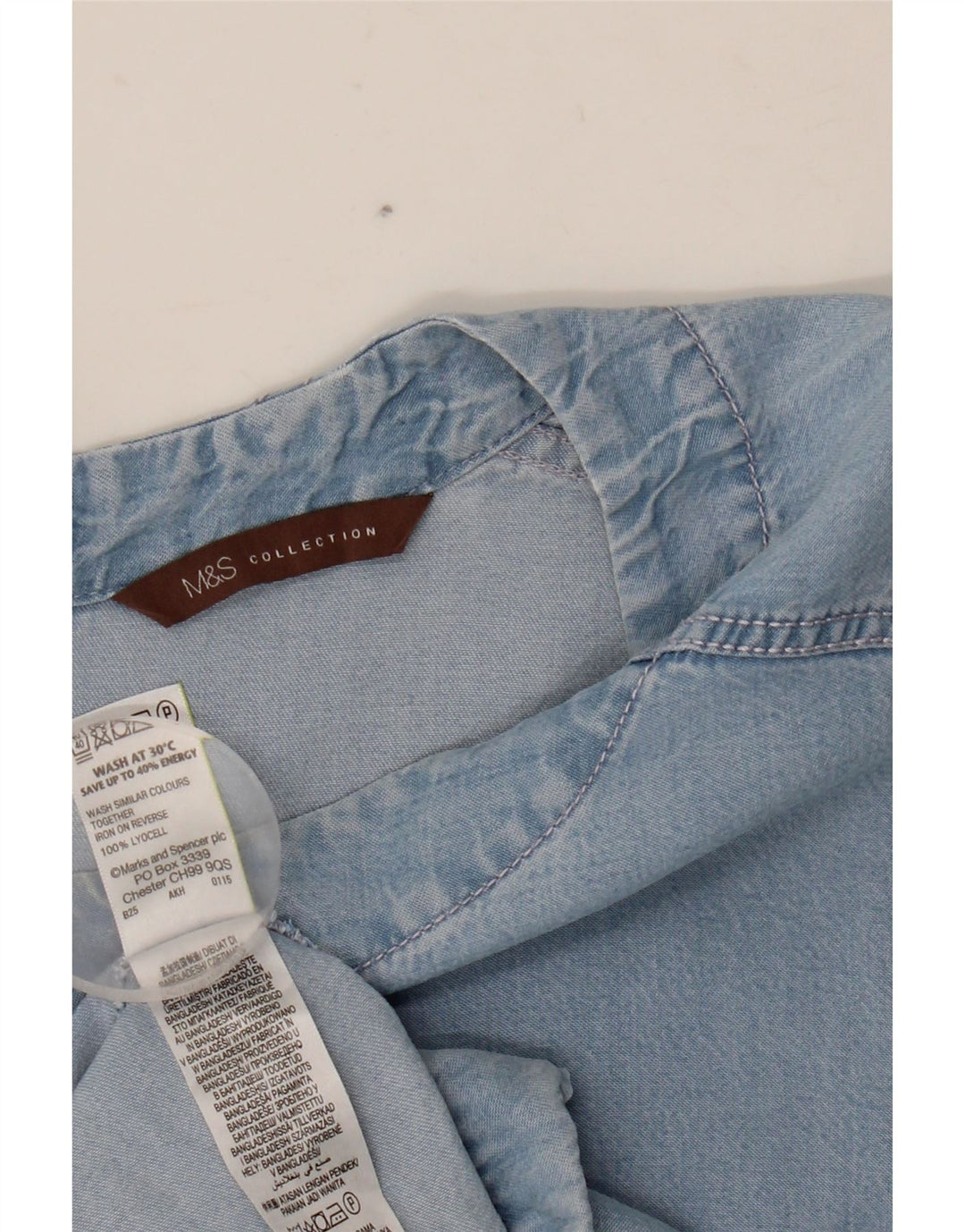Женская джинсовая блузка MARKS & SPENCER UK 20 2XL, синий лиоцелл