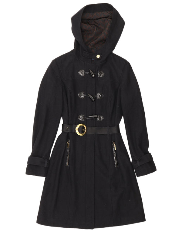 Женский дафлкот CARACTERE с капюшоном UK 10, маленький, темно-синий, шерсть