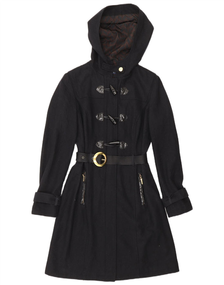 Женский дафлкот CARACTERE с капюшоном UK 10, маленький, темно-синий, шерсть