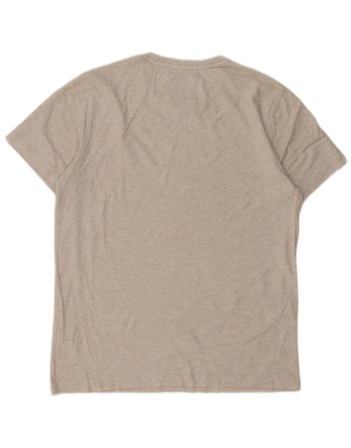 Crew Clothing Мужская футболка из хлопка среднего серого цвета с крапинками